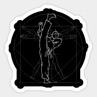 Martial Arts Sidekick Roundhouse Kick Vitruvian Man Sticker